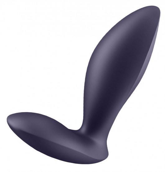 Фиолетовый анальный вибростимулятор Power Plug - Satisfyer - в Майкопе купить с доставкой