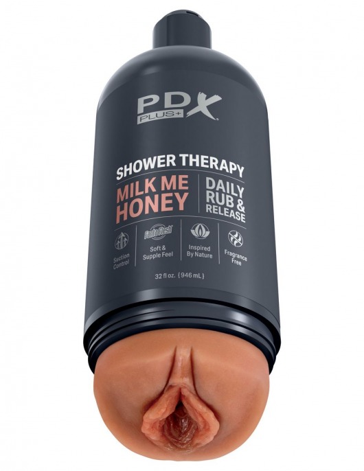 Мастурбатор-вагина цвета карамели Shower Therapy Milk Me Honey - Pipedream - в Майкопе купить с доставкой