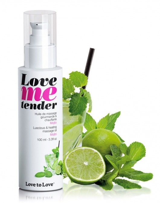 Съедобное согревающее массажное масло Love Me Tender Mojito с ароматом мохито - 100 мл. - Love to Love - купить с доставкой в Майкопе