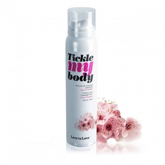 Массажная хрустящая пенка Tickle My Body Cherry Blossom с ароматом вишневого цвета - 150 мл. - Love to Love - купить с доставкой в Майкопе