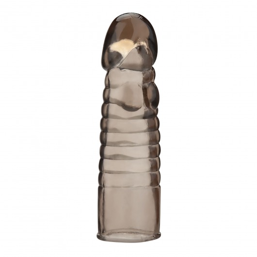 Дымчатая насадка-удлинитель Ribbed Realistic Penis Enhancing Sleeve Extension - 15,2 см. - BlueLine - в Майкопе купить с доставкой