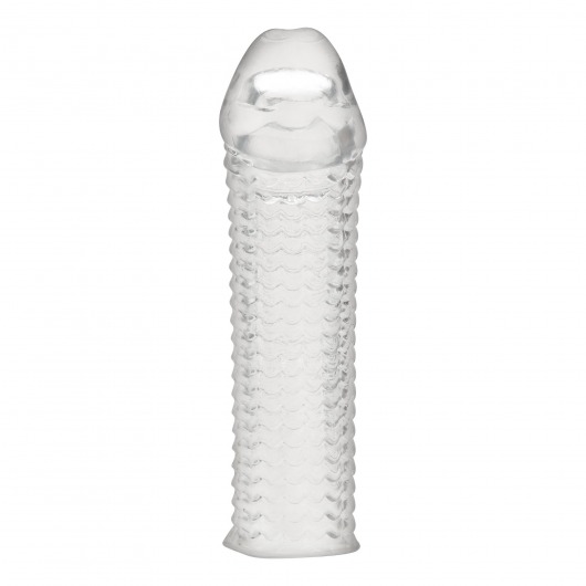 Текстурированная насадка на пенис Clear Textured Penis Enhancing Sleeve Extension - 16,5 см. - BlueLine - в Майкопе купить с доставкой