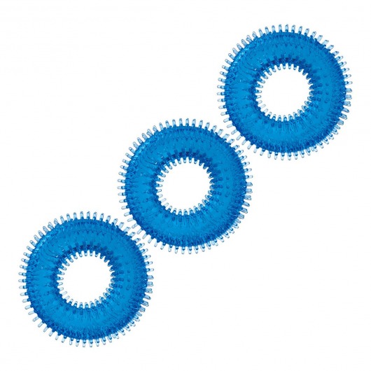 Комплект из трех голубых колец для эрекции 3-Pack Ultra-Stim Stretch Cock Rings - BlueLine - в Майкопе купить с доставкой