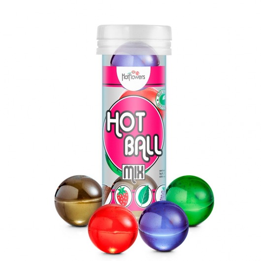 Ароматизированный лубрикант Hot Ball Mix на масляной основе (4 шарика по 3 гр.) - HotFlowers - купить с доставкой в Майкопе