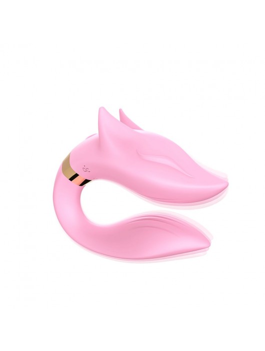 Розовый вибромассажер для пар с пультом дистанционного управления - Silicone Toys