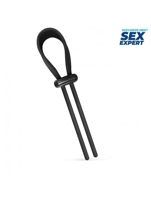Черный ремень-лассо для усиления эрекции - Sex Expert - в Майкопе купить с доставкой