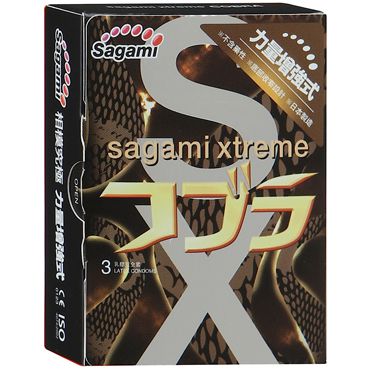 Суженные к основанию презервативы Sagami Xtreme COBRA - 3 шт. - Sagami - купить с доставкой в Майкопе