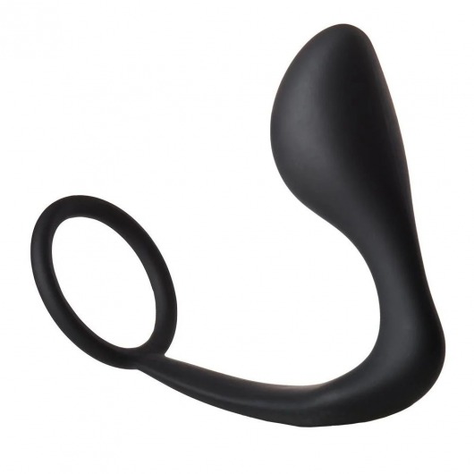 Черное эрекционное кольцо с анальной пробкой Anal Plug With Cockring - Dream Toys - в Майкопе купить с доставкой