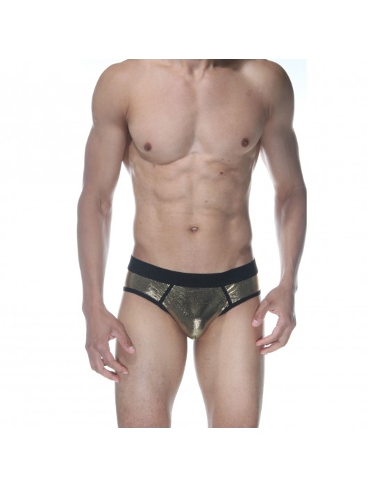 Сексуальные золотистые блестящие трусы-джоки - Don Moris купить с доставкой