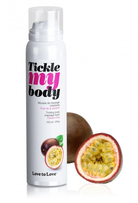 Массажная хрустящая пенка Tickle my body с ароматом маракуйи - 150 мл. - Love to Love - купить с доставкой в Майкопе