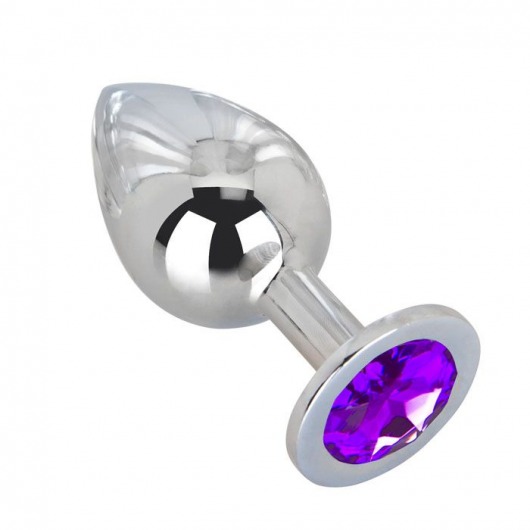 Большой плаг из стали с фиолетовым кристаллом Violet Dream - 9,5 см. - Erotic Fantasy - купить с доставкой в Майкопе
