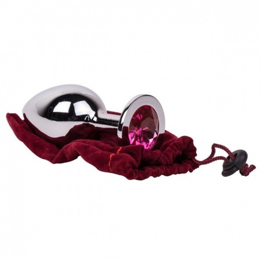 Большой стальной плаг с розовым кристаллом Pink Bubble Gum - 9,5 см. - Erotic Fantasy - купить с доставкой в Майкопе