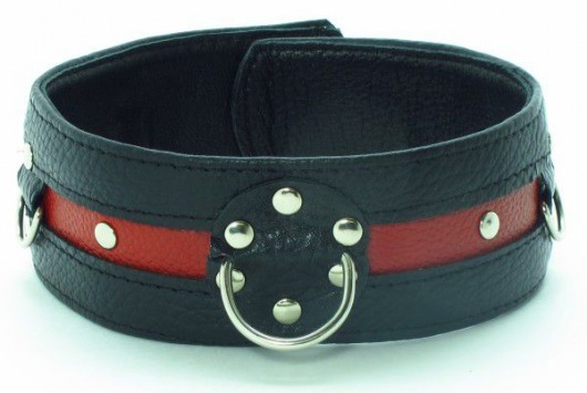 Черно-красный ошейник на пряжке - БДСМ Арсенал - купить с доставкой в Майкопе