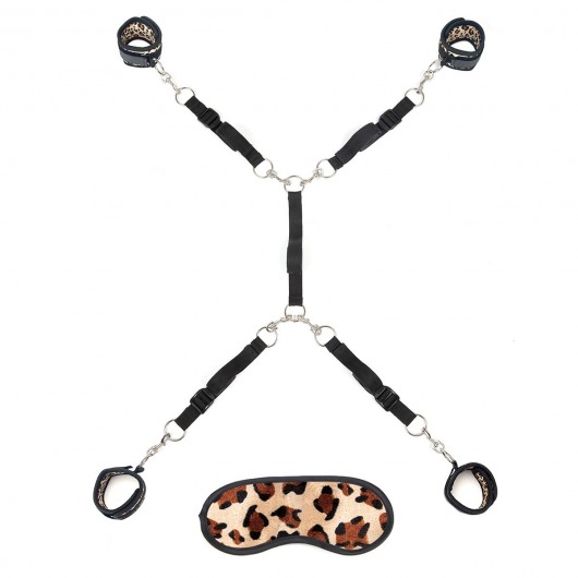 Леопардовая фиксация на матрас для рук и ног Classic Bedspreader - Lux Fetish - купить с доставкой в Майкопе