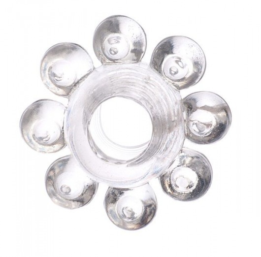 Прозрачное гелевое эрекционное кольцо-цветок - Toyfa Basic - в Майкопе купить с доставкой