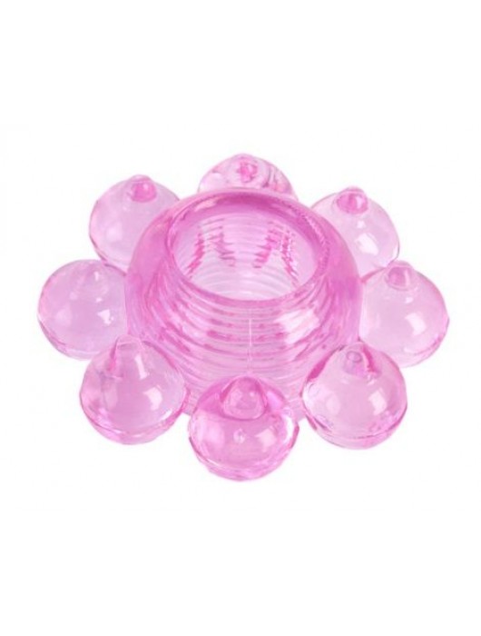 Розовое гелевое эрекционное кольцо-цветок - Toyfa Basic - в Майкопе купить с доставкой