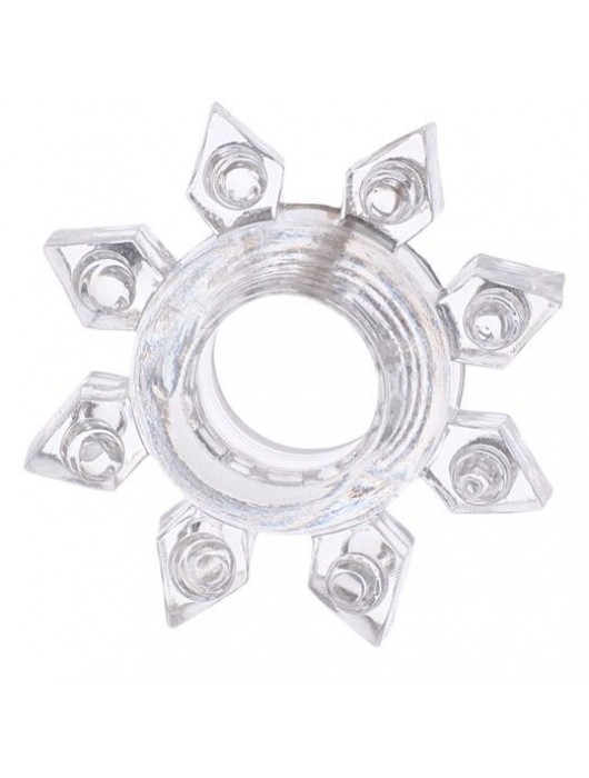 Прозрачное гелевое эрекционное кольцо-звезда - Toyfa Basic - в Майкопе купить с доставкой