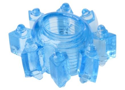 Голубая гелевая насадка-звезда - Toyfa Basic - в Майкопе купить с доставкой