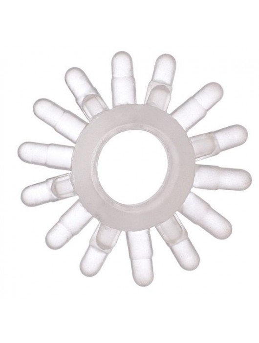 Прозрачное гелевое эрекционное кольцо с шипиками - Toyfa Basic - в Майкопе купить с доставкой