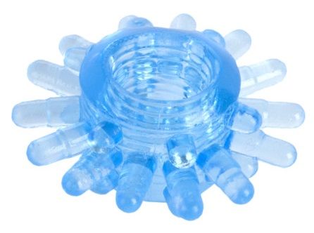 Голубая гелевая насадка с шипиками - Toyfa Basic - в Майкопе купить с доставкой