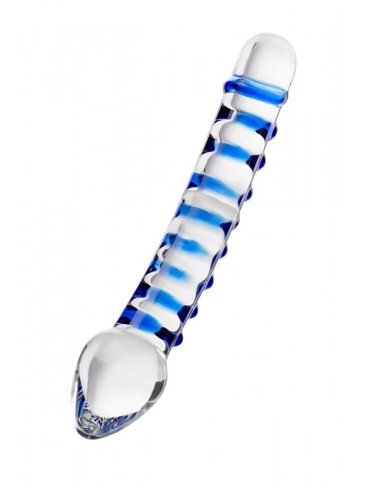 Двусторонний прозрачный фаллос из стекла - 19 см. - Sexus