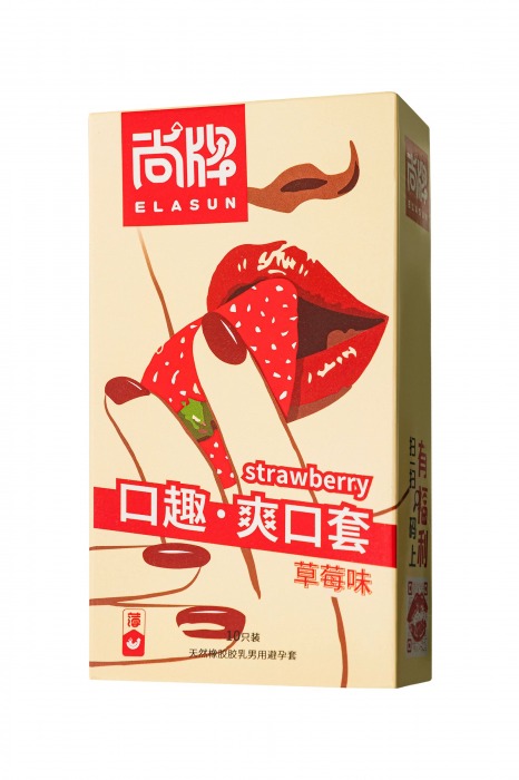 Презервативы Elasun Strawberry с аромато клубники - 10 шт. - Elasun - купить с доставкой в Майкопе
