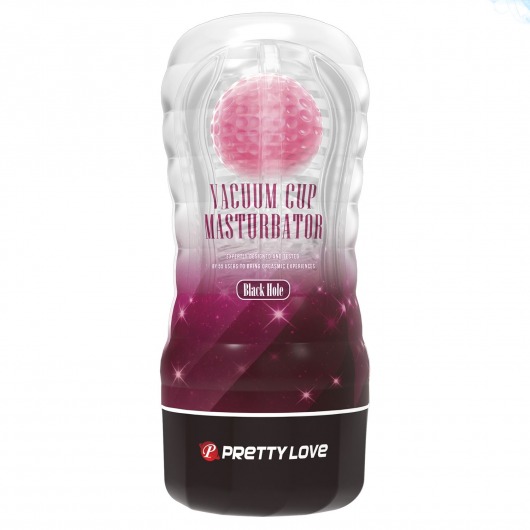 Прозрачный текстурированный мастурбатор Vacuum Cup Masturbator Black Hole - Baile - в Майкопе купить с доставкой
