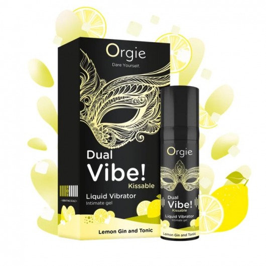 Съедобный жидкий вибратор Dual Vibe! со вкусом лимонного джина с тоником - 15 мл. - ORGIE - купить с доставкой в Майкопе