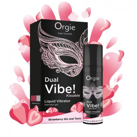 Съедобный жидкий вибратор Dual Vibe! со вкусом клубничного джина с тоником - 15 мл. - ORGIE - купить с доставкой в Майкопе