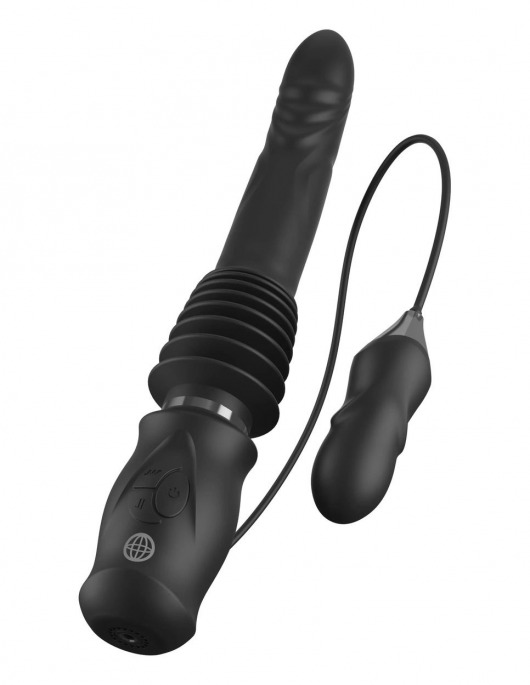 Черный автоматический вибромассажер с вибропулей Ultimate Silicone Thruster - Pipedream - купить с доставкой в Майкопе