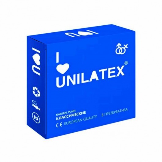 Классические презервативы Unilatex Natural Plain - 3 шт. - Unilatex - купить с доставкой в Майкопе