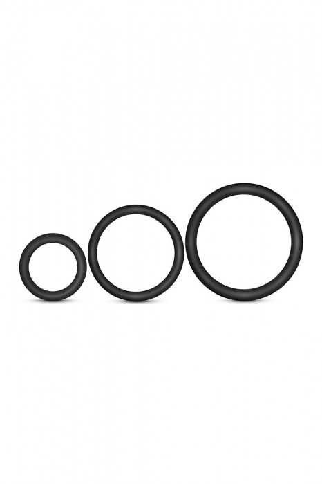 Набор из 3 черных эрекционных колец Cock Ring Set - Blush Novelties - в Майкопе купить с доставкой
