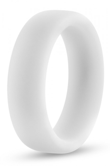 Белое люминесцентное эрекционное кольцо Silicone Glo Cock Ring - Blush Novelties - в Майкопе купить с доставкой