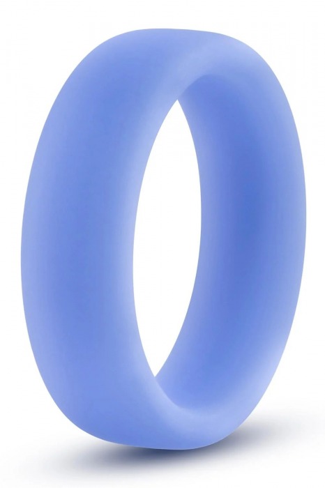 Голубое люминесцентное кольцо Silicone Glo Cock Ring - Blush Novelties - в Майкопе купить с доставкой