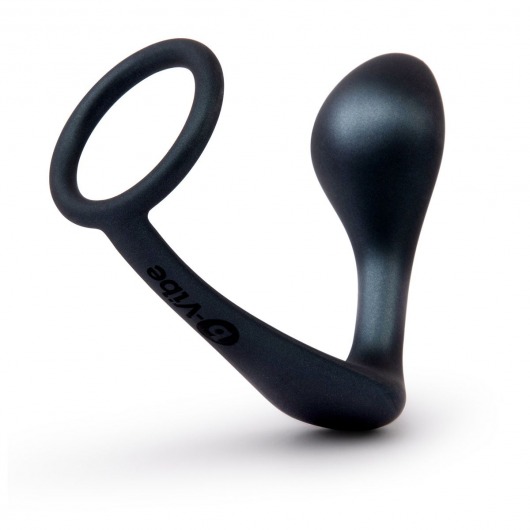 Черное эрекционное кольцо со стимулятором простаты Ringer Cock Ring   Plug - b-Vibe - в Майкопе купить с доставкой