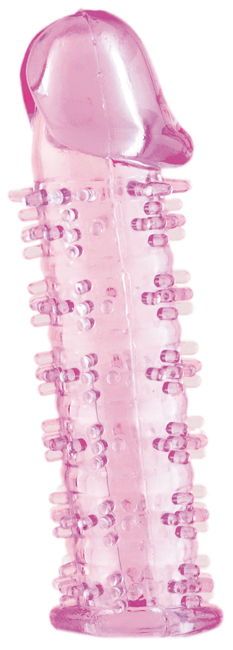 Розовая насадка на пенис с шипами - 12,5 см. - A-toys - в Майкопе купить с доставкой