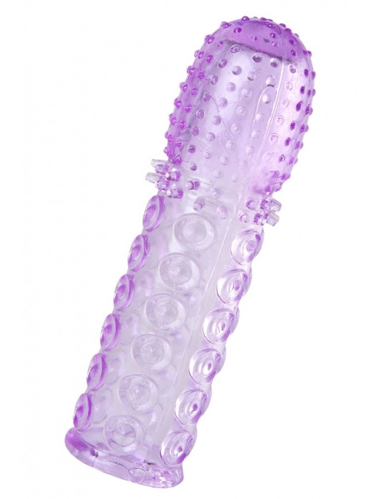 Фиолетовая рельефная насадка на пенис - 13,5 см. - A-toys - в Майкопе купить с доставкой