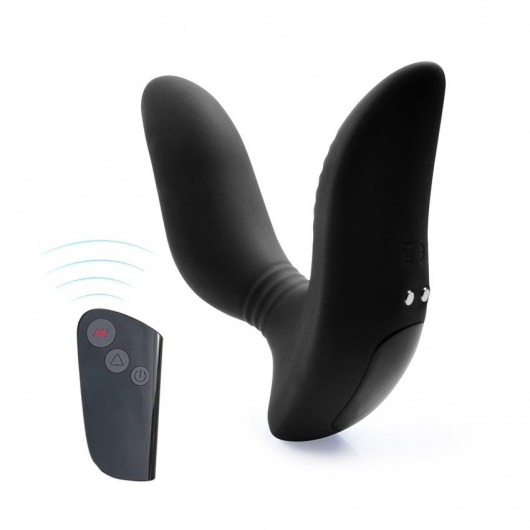 Черный вибромассажер простаты 3,5’’ Remote Control Curve P-spot Massager - 12 см. - Erokay - в Майкопе купить с доставкой
