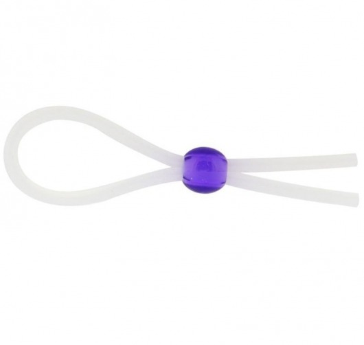 Прозрачное лассо с фиолетовой бусиной SILICONE COCK RING WITH BEAD LAVENDER - NMC - в Майкопе купить с доставкой
