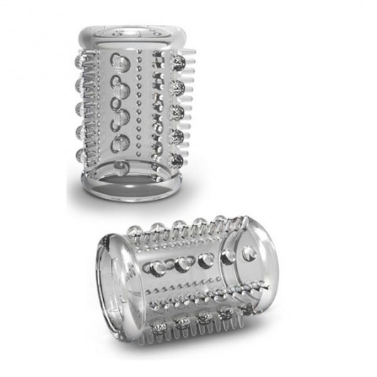 Прозрачная насадка с шипами и шишечками STAY HARD COCK SLEEVE 03 CLEAR - Blush Novelties - в Майкопе купить с доставкой