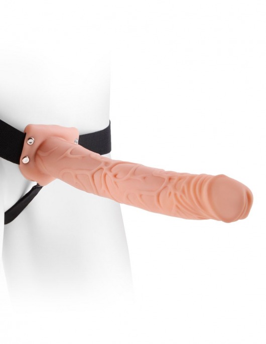 Фаллопротез телесного цвета Hollow Strap-On - 29 см. - Pipedream - купить с доставкой в Майкопе