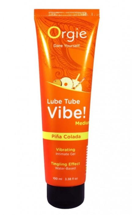 Гель с эффектом вибрации Lube Tube Vibe Medium Pina Colada - 100 мл. - ORGIE - купить с доставкой в Майкопе