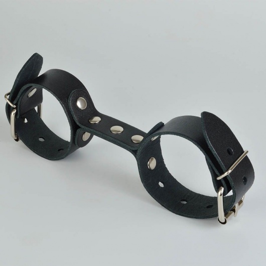 Черные кожаные наручники-фиксатор - Sitabella - купить с доставкой в Майкопе