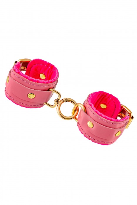 Розовые двуслойные кожаные оковы - Pecado - купить с доставкой в Майкопе