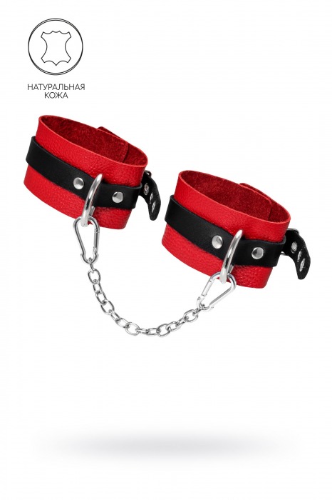 Красно-черные мягкие оковы с одним ремешком и люверсами - Pecado - купить с доставкой в Майкопе