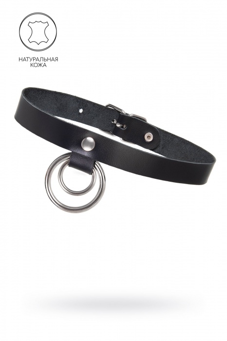 Черный чокер-ошейник с кольцом в кольце - Pecado - купить с доставкой в Майкопе