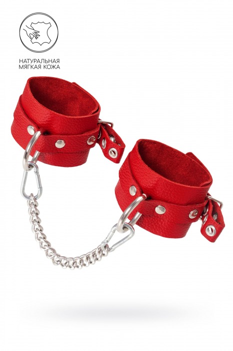 Красные мягкие кожаные оковы с люверсами - Pecado - купить с доставкой в Майкопе