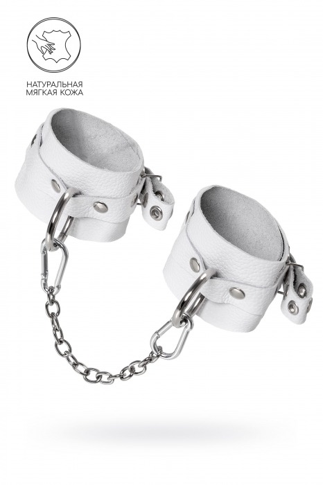 Белые мягкие кожаные оковы с люверсами - Pecado - купить с доставкой в Майкопе