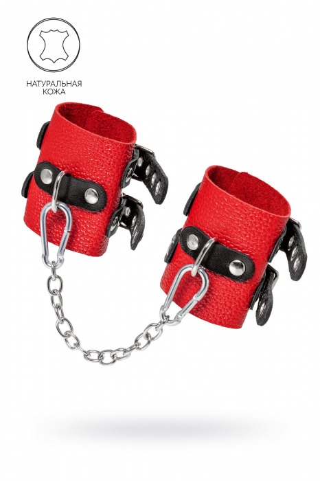 Красно-черные мягкие наручники с двумя ремешками с люверсами - Pecado - купить с доставкой в Майкопе