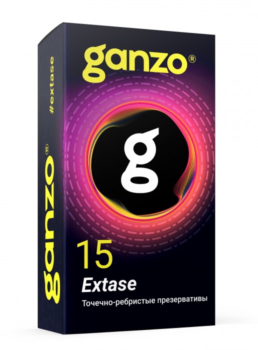 Презервативы анатомической формы с точечной и ребристой структурой Ganzo Extase - 15 шт. - Ganzo - купить с доставкой в Майкопе